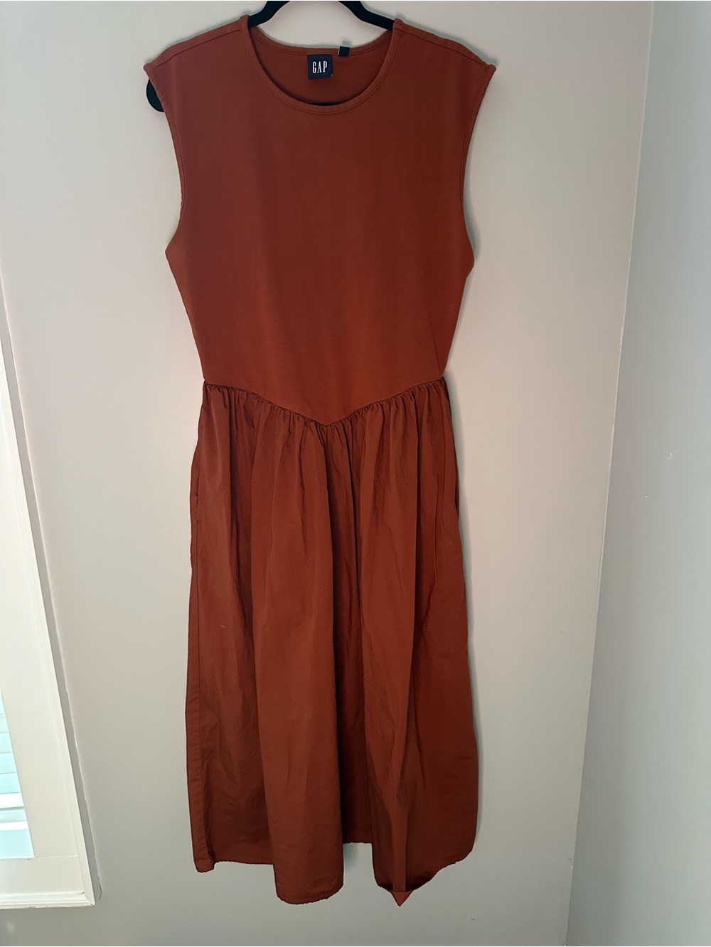GAP Sleeveless Rust Midi Dress size Large tall